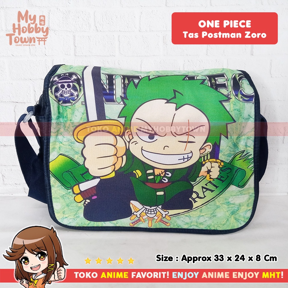 Tas Selempang Postman Messenger Sling Bag Anime One Piece Roronoa Zoro Chibi