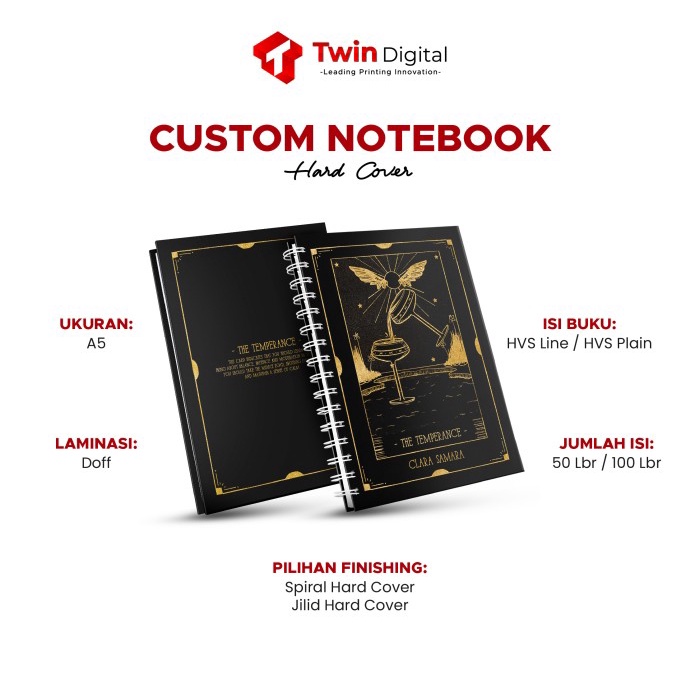 

Note Custom Notebook Hard Cover Tema Tarot Buku Catatan - Journal Paperbook