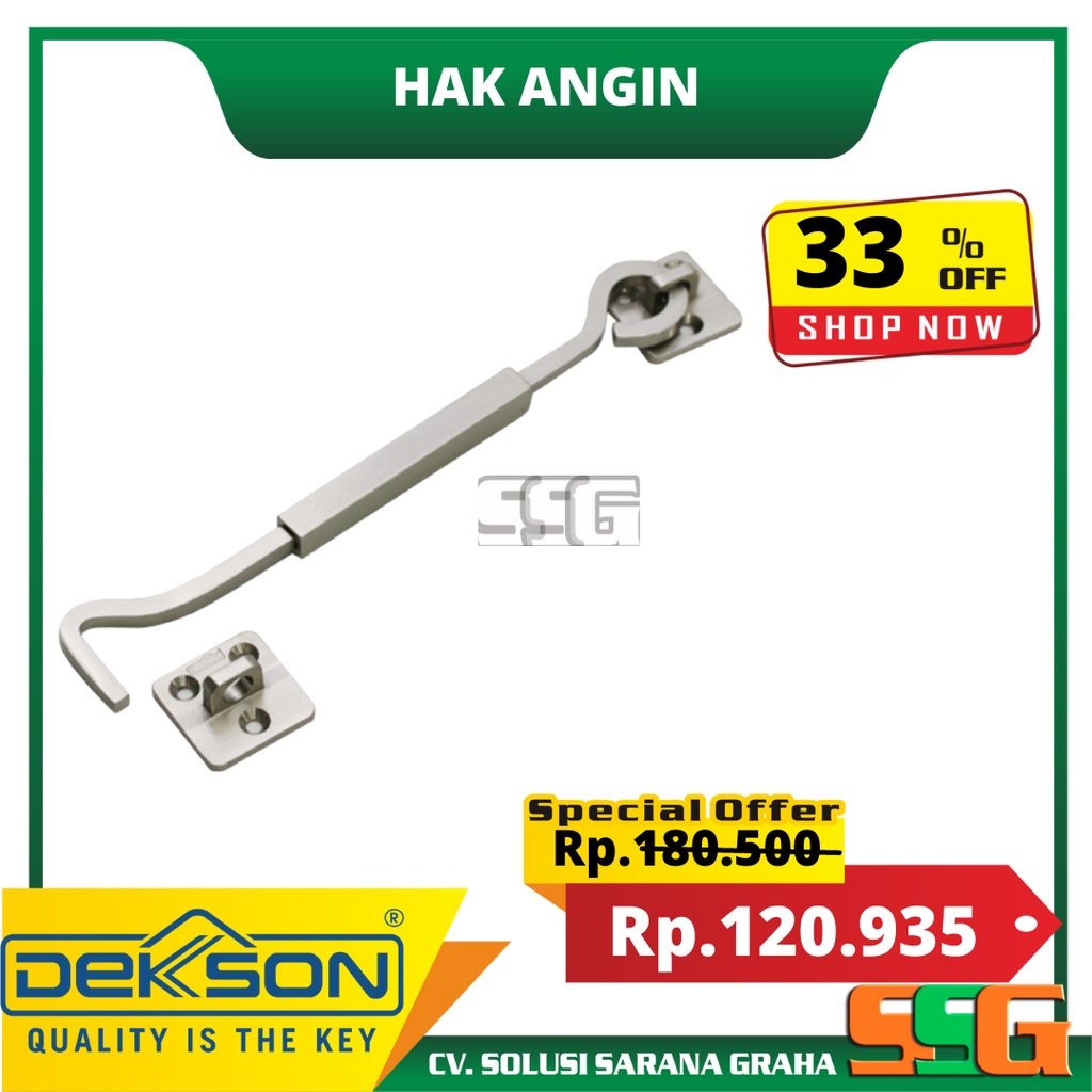 Hak Angin Dekson Dekkson DKS SQ01 8" SS Penahan Jendela Pengait Jendela