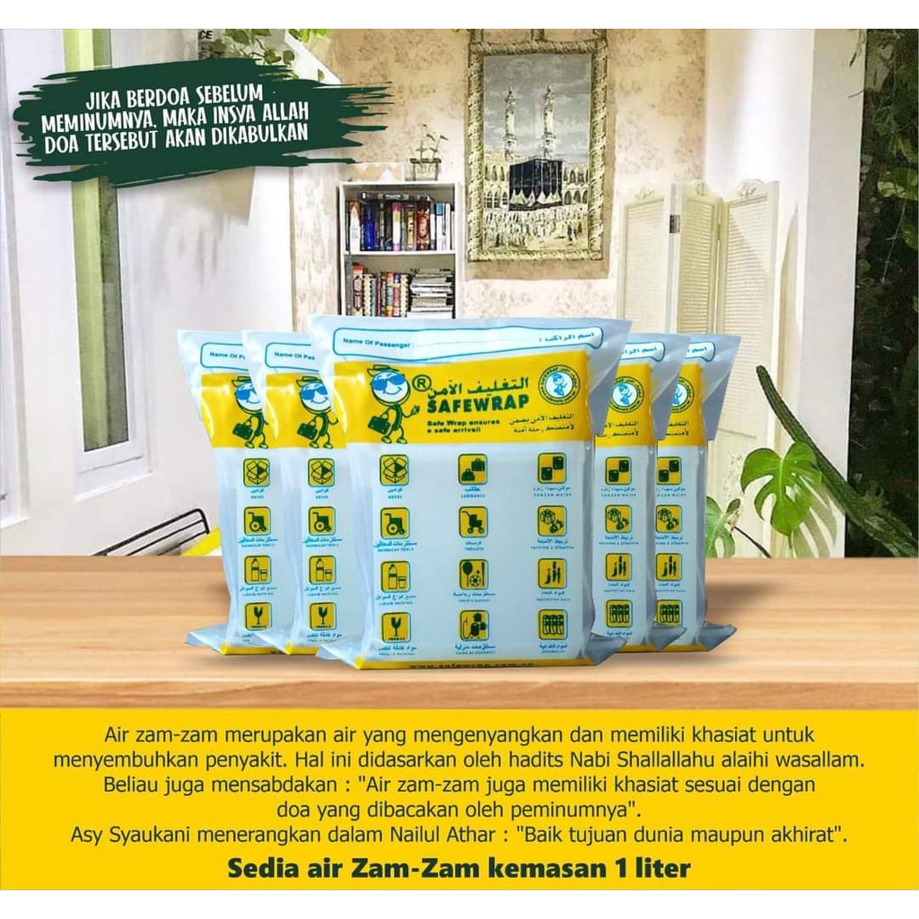 

AIR ZAM ZAM ZAMZAM ZAM-ZAM ORIGINAL ASLI 1 LITER SAFEWRAB OLEH OLEH HAJI UMRAH UMROH