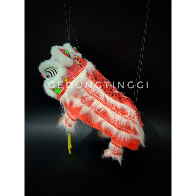 mainan imlek barongsai mini pake tali P 32cm x L 13cm x T 15cm slide untuk lihat video demonya