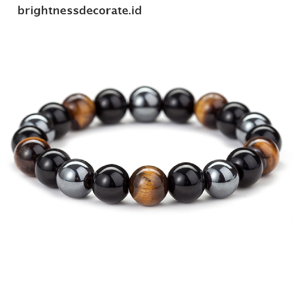 [Birth] Gelang Manik Batu Hematite Magnetik Perawatan Kesehatan Magnet Pria Perhiasan Penurunan Berat Badan [ID]