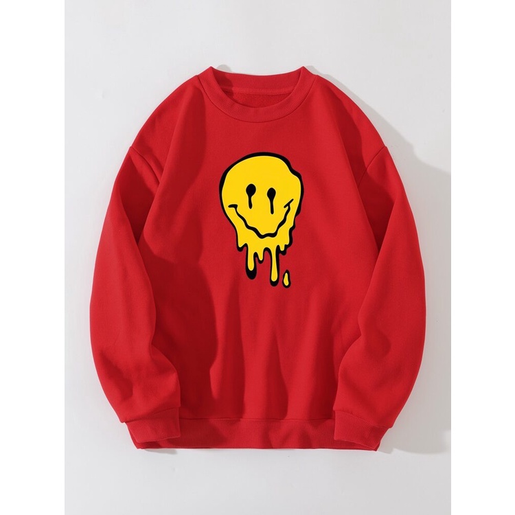 SMILE AND SAD Sweater Crewneck Print DTF II SMILE AND SAD Sweatshirt Basic II Sz M - XL Anak &amp; Dewasa ( Pria &amp; Wanita )