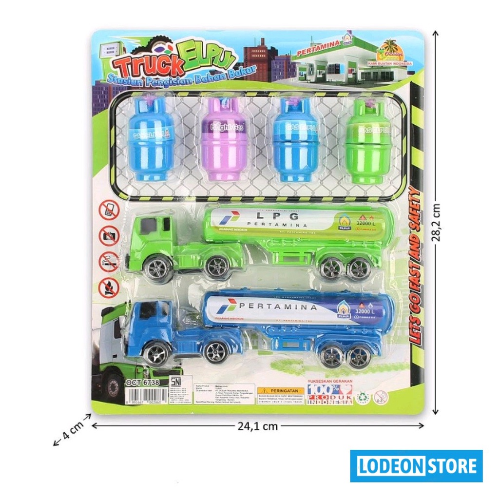 Mainan Mobil Truck Pertamina Gas Elpiji OCT 6738 - Mainan Anak