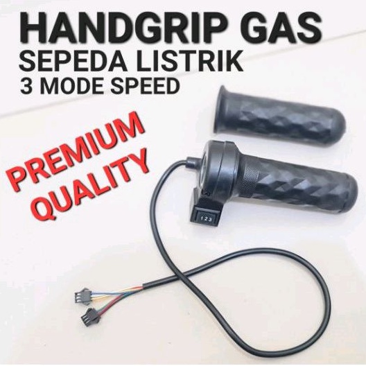 UNIVERSAL THROTTLE HANDLE GRIP GAS SEPEDA LISTRIK SELIS SEPASANG HAND GRIP SEPEDA LISTRIK GAS SELIS 3 MODE KECEPATAN