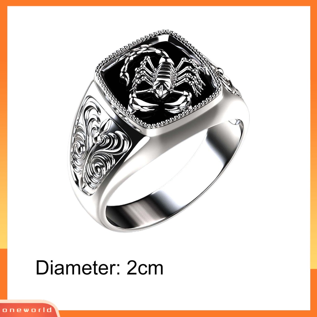 {oneworld} Kreatif Alloy Scorpio Relief Pria Cincin Perak Pernikahan Band Perhiasan Aksesori Untuk Anniversary