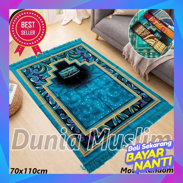 Sajadah Jumbo Dewasa Turki Busa Embos Premium Tebal Antislip Hijau K1Q7 Wanita Sejadah Traveling Emp