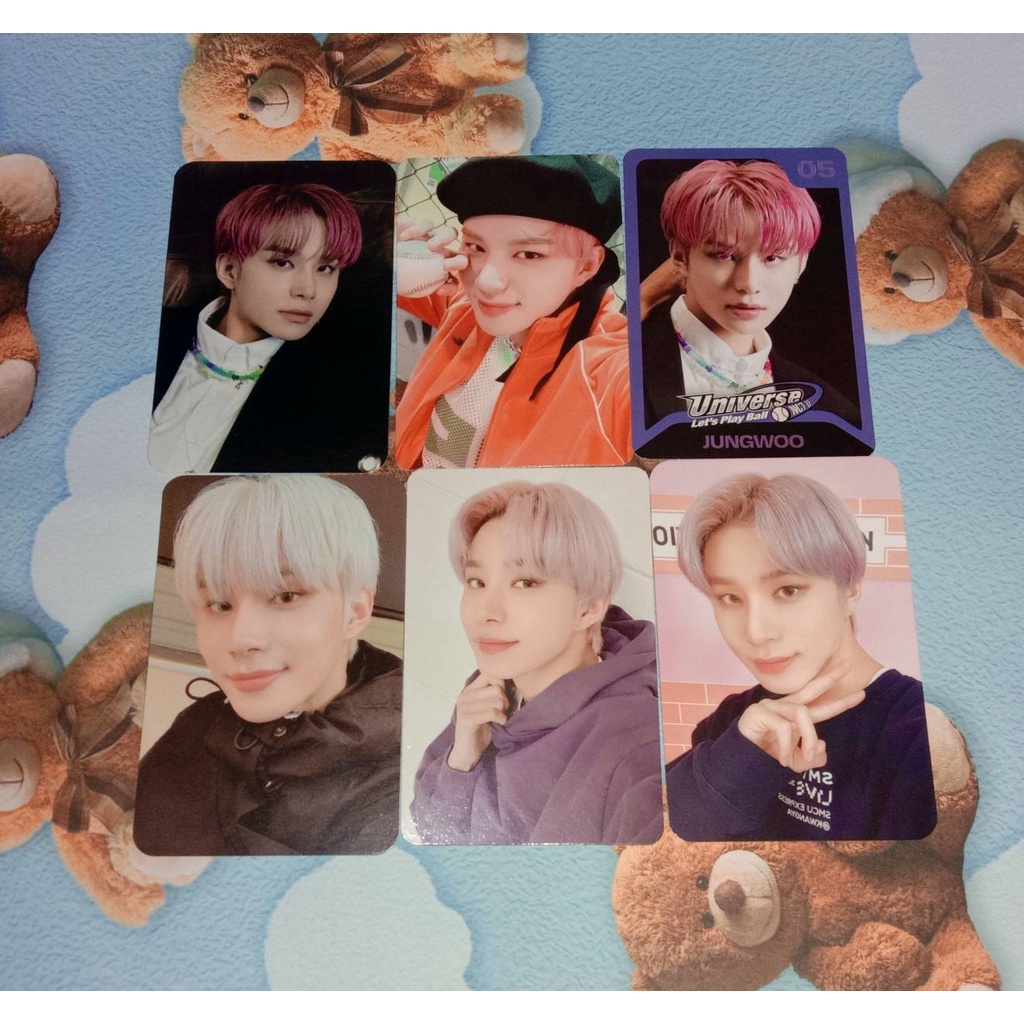 PHOTOCARD PC JUNGWOO UNIVERSE TRADING CARD PENDANT NECKLACE GLOW IN THE DARK AR TICKET EMBLEM BADGE 