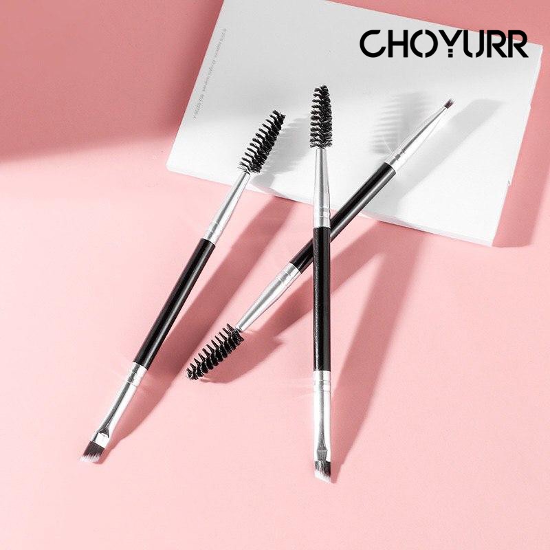 【COD】Kuas Bulu Mata Alis Makeup Brush 2In1 Eyebrow Brush Serbaguna Miring Garis Kepala Sikat Bulu Mata Keriting Alis Sapuan Spiral Grafting Alat Kecantikan Sikat Alis-CH