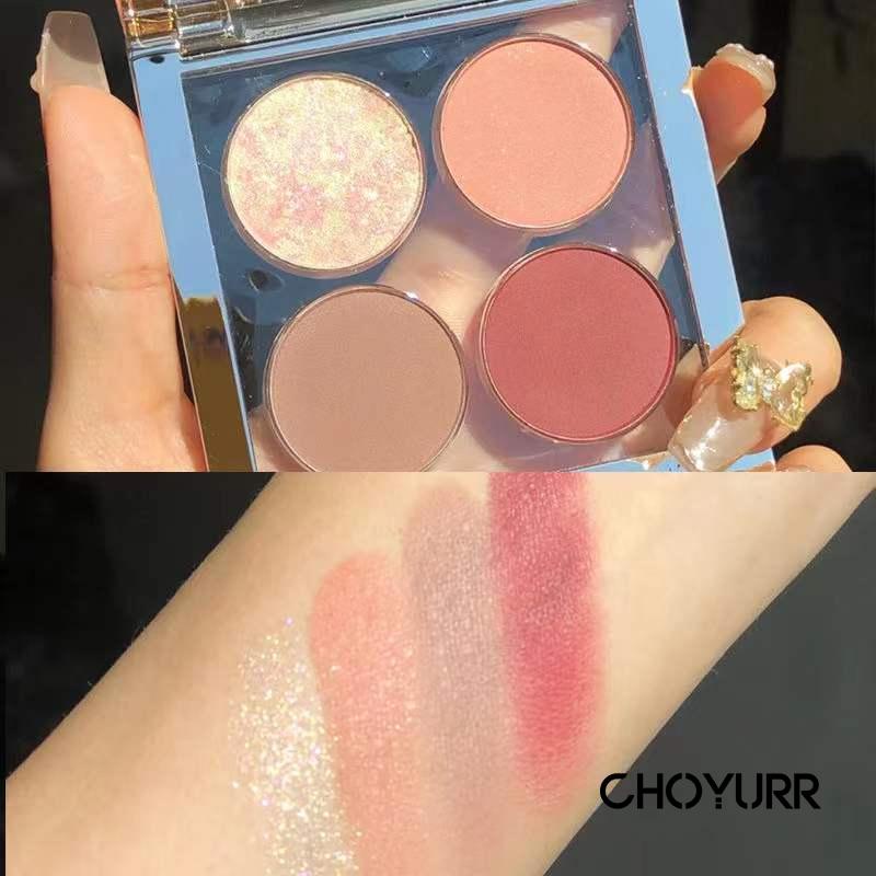 【COD】Eyeshadow Palette 4 warna Matte Glitter Nude Look Korea Tahan Lama Pigmented Mata Eyeshadow Palette Waterproof Portable -CH