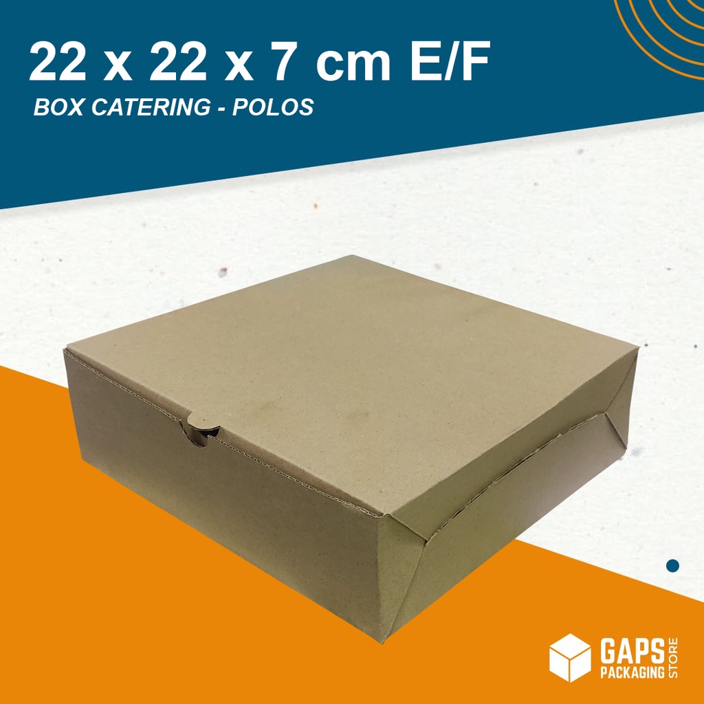 

Box Catering Nasi / Dus Kue / Dus Kotak Makanan 22 x 22 x 7 E-Flute Polos Non Laminasi