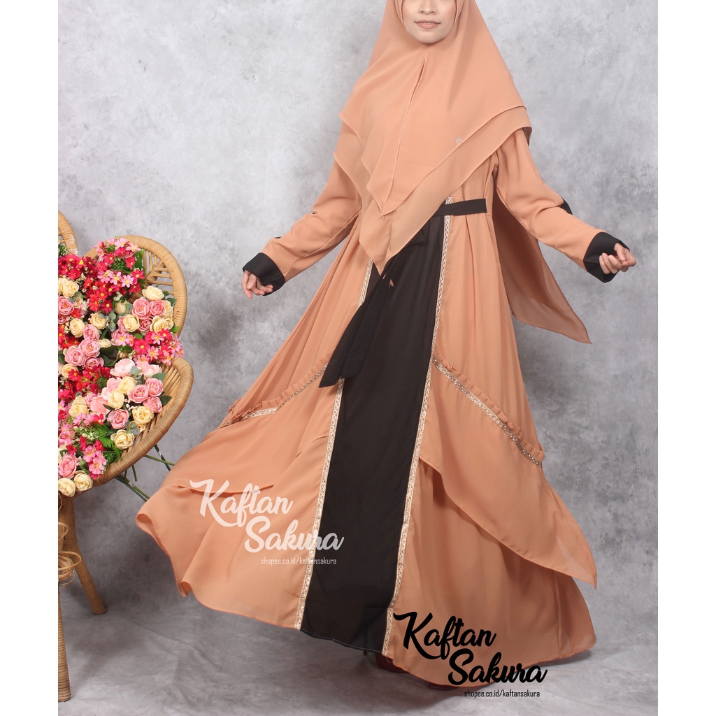 Gamis wanita muslim terbaru bahan siffon busui free khimar gamis murah kwalitas premium