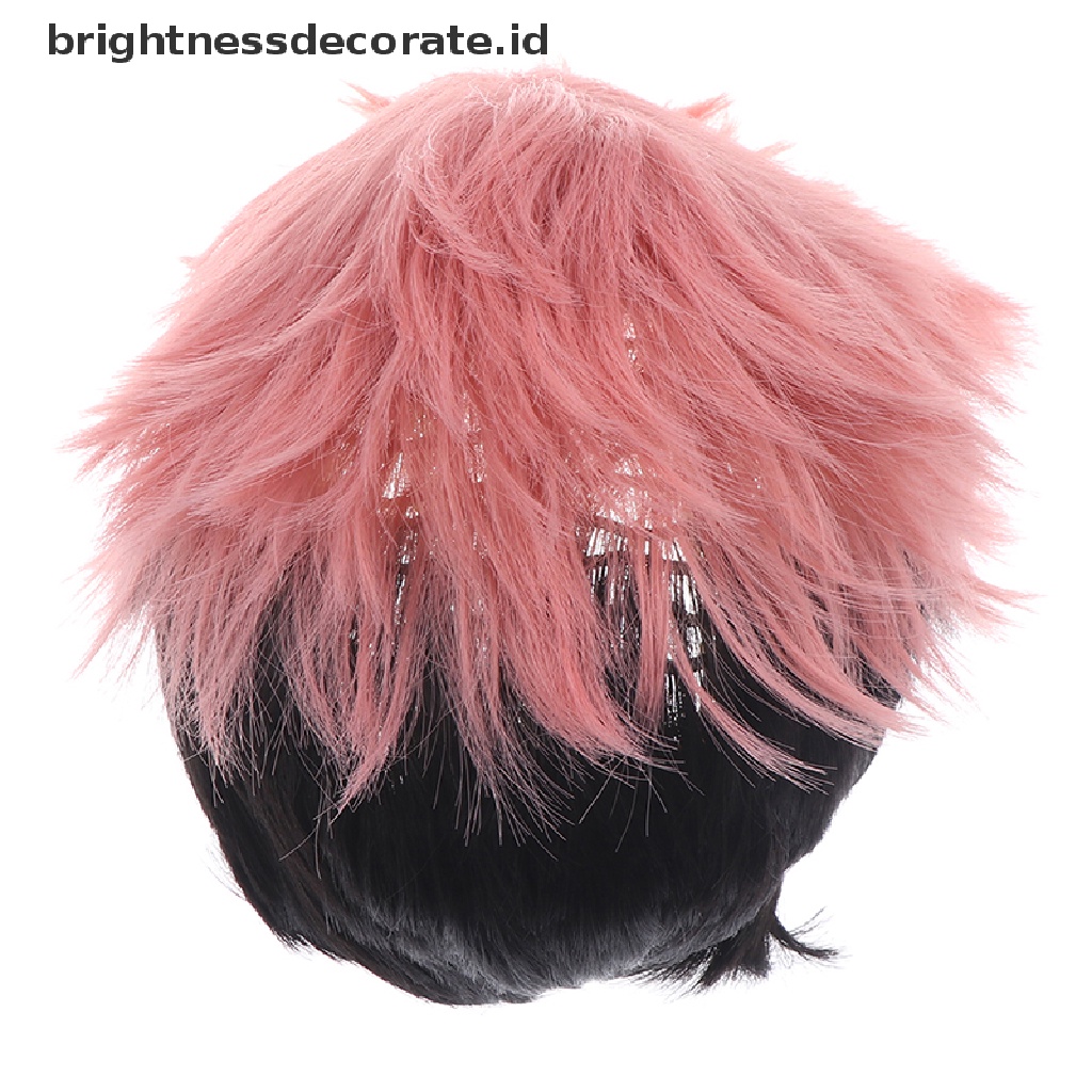 [Birth] Aniem Jujutsu KaisenYuji Itadori Smoky Pink Cosplay Wig Braided Rambut Sintetis [ID]