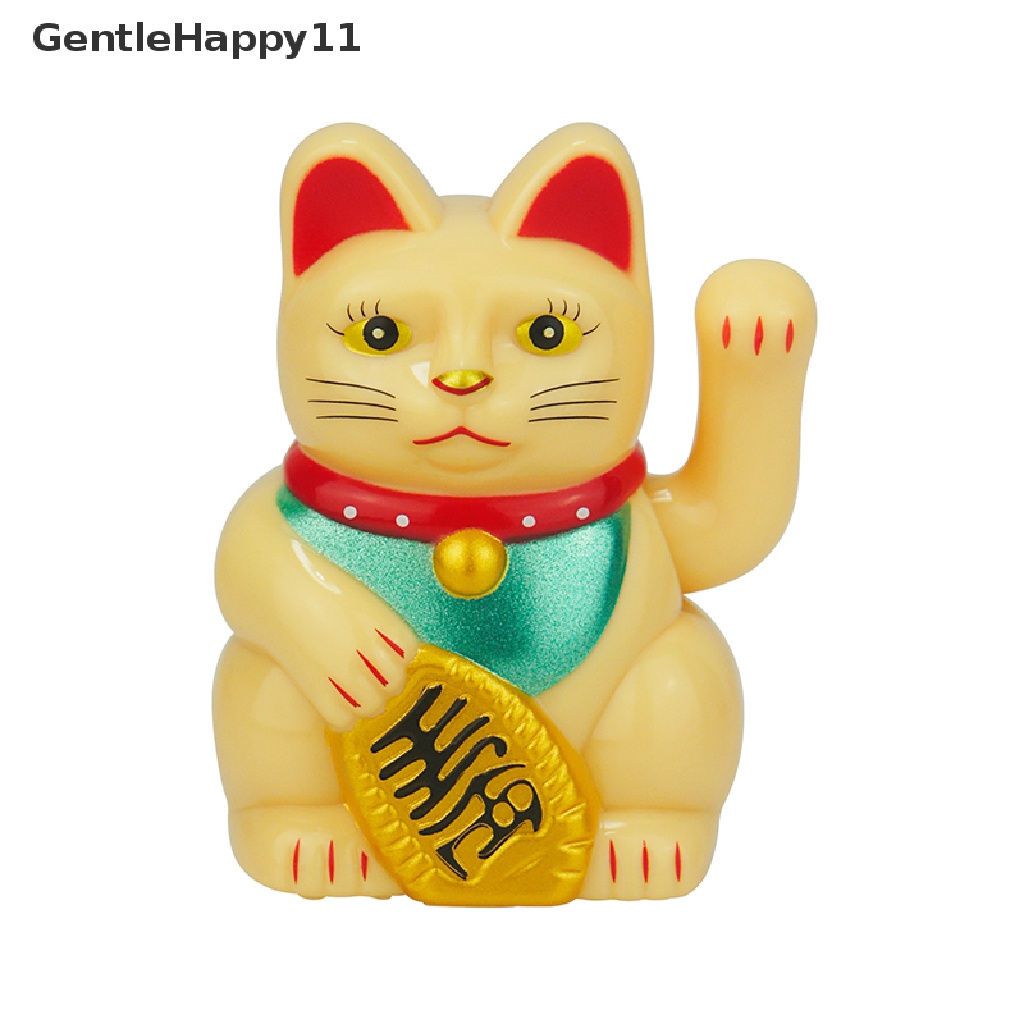 Gentlehappy 1Pc Hiasan Kucing Keberuntungan Mini Solar Otomatis Melambai Dekorasi Mobil Lucky Cat id