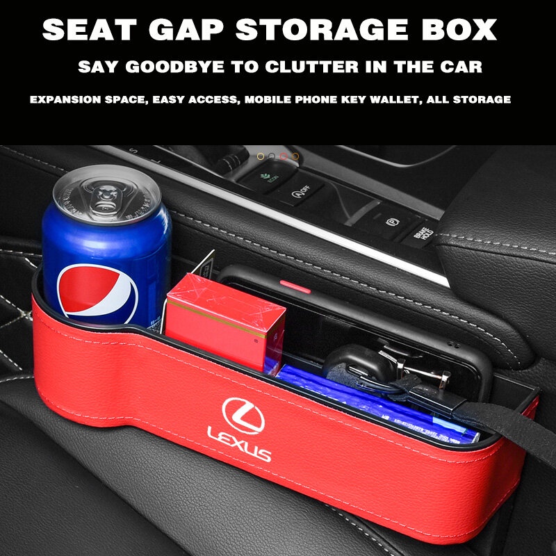 Lexus Car Seat Storage Box Gap Storage Box Kotak Penyimpanan Mobil Gap Filler Tempat Dompet Phone Gap Pocket Aksesoris Mobil