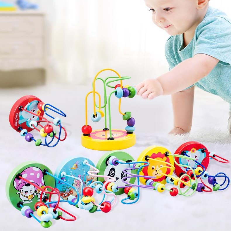 Mini Bead Maze | Mainan Alur Kawat Kayu | Round Wire Beads Game | Jalur Manik-manik Manik | Sensory Toy Sensorik Motorik Halus Montessori Puzzle Edukasi Edukatif Anak Balita Bayi