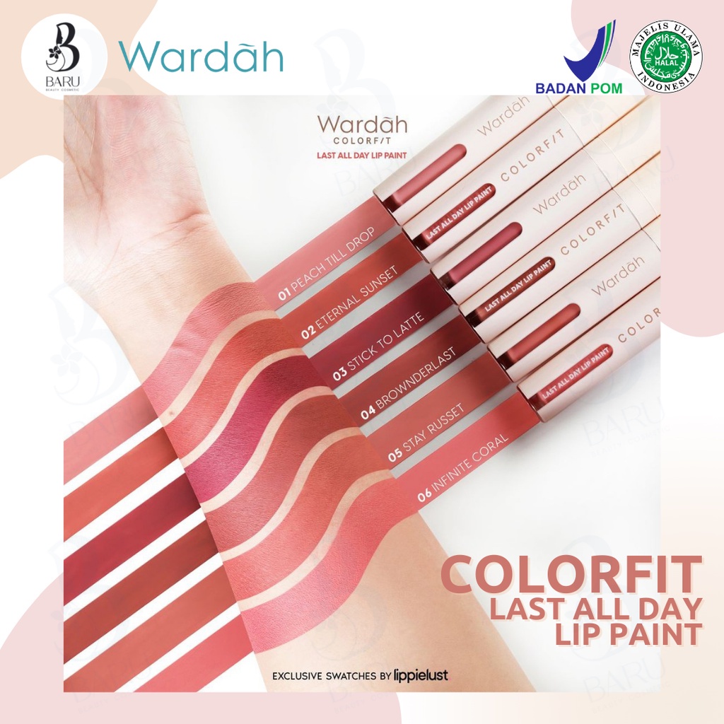 WARDAH COLORFIT LAST ALL DAY LIP PAINT 4,2 gr | Lipstik Cair Favorit | Lipcream Paling Laris | Pewar