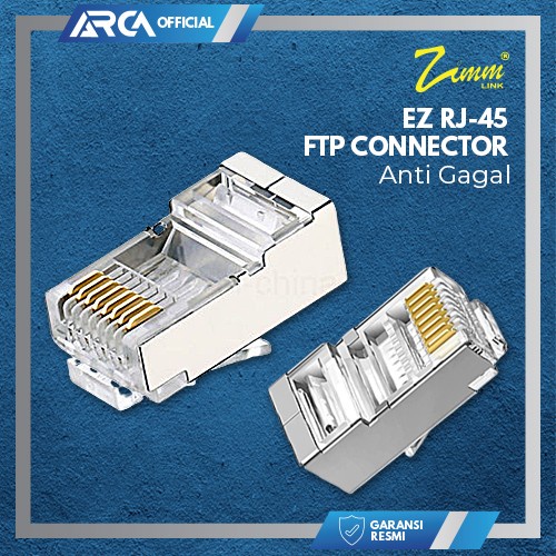 Produk Terbaru Zimmlink Rj-45 Ftp Cat5 Metal Ez Connector Anti Gagal