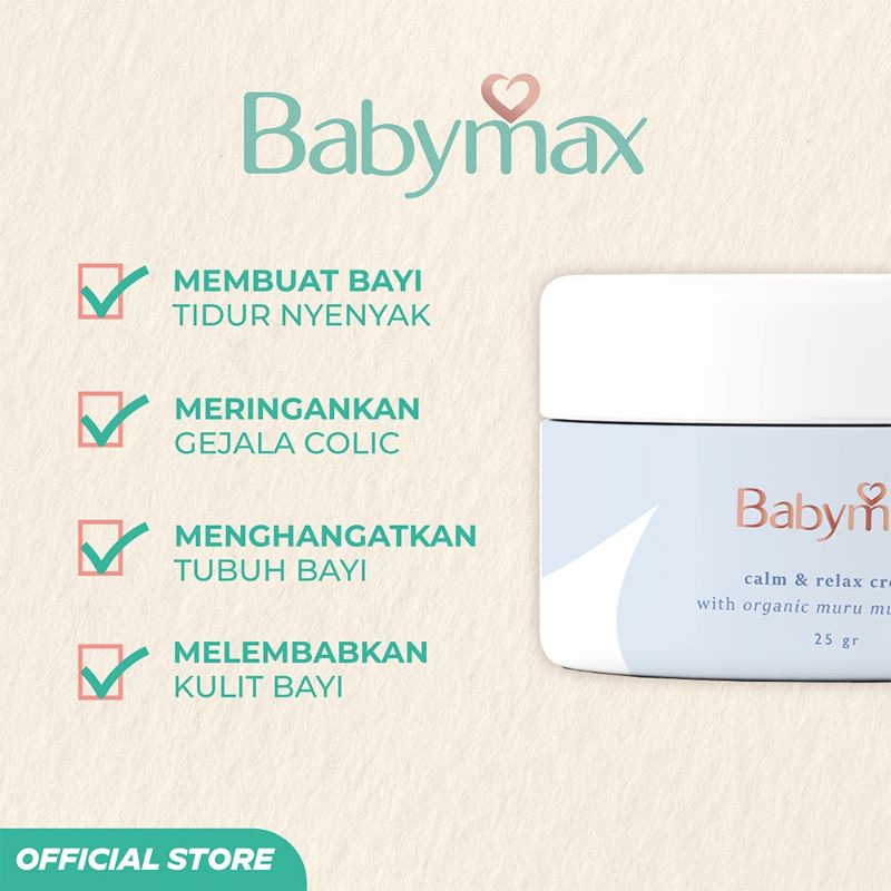 BabyMax Calm &amp; Relax Cream 25gr - Baby Max Krim Balsam Meringankan colic Bayi Kolik - Penghangat Badan Tubuh Bayi