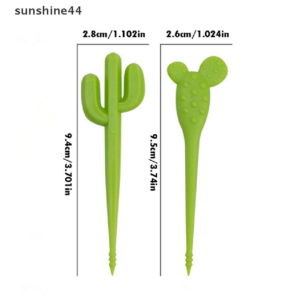 Sunshine 3Pcs Garpu Buah Plastik Kaktus Food Picks Anak Snack Kue Dessert Fork.