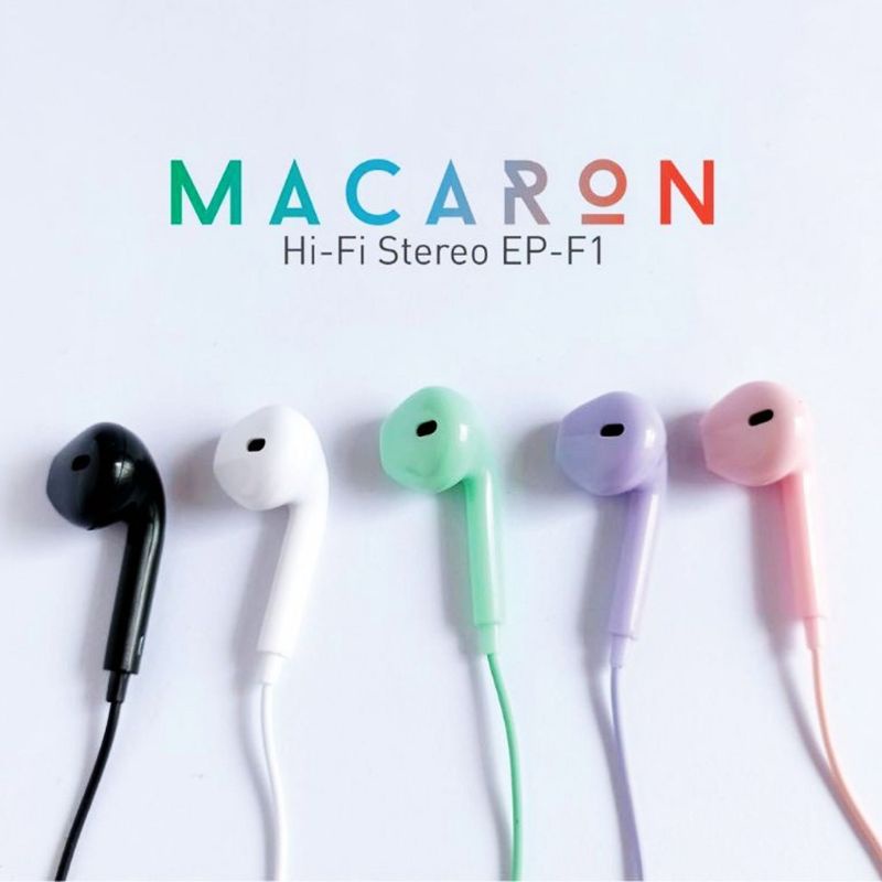 Earphone Macaron Glossy Hi Fi Stereo Super Bas