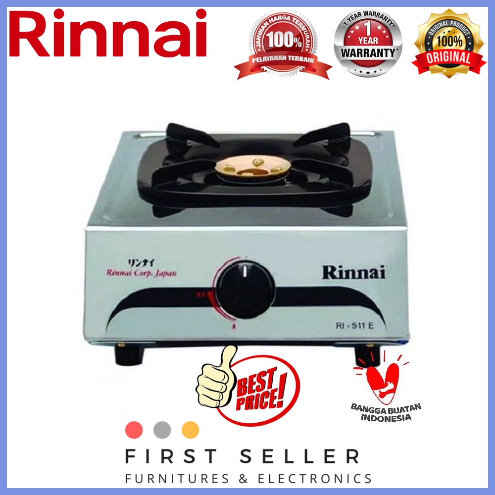 RINNAI KOMPOR RI 511E / RI-511E (1 TUNGKU) GARANSI RESMI