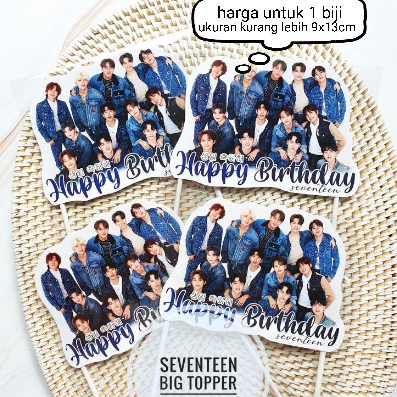 Jual topper tusukan hiasan nasi tumpeng kue cake ulang tahun happy