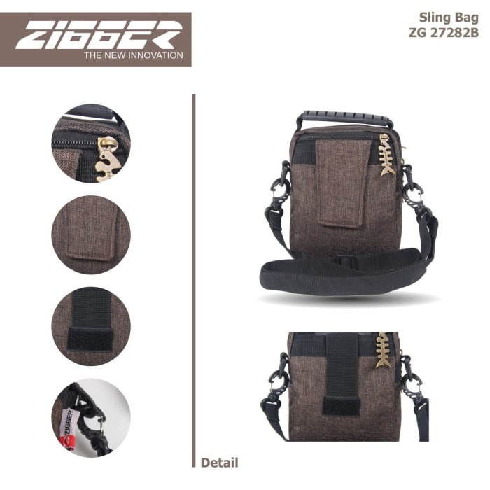 [KLIKTAS] Tas Slempang Pria 2 in 1 ZIGGER - ZG 27282B - Sling Bag Gaul