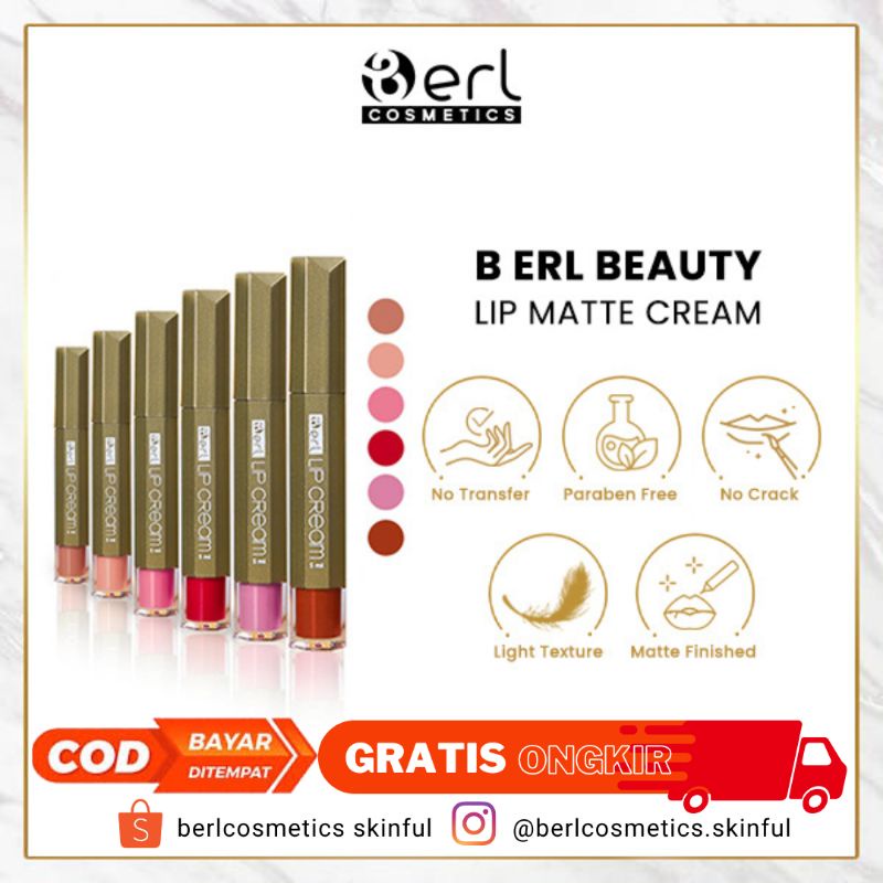 B Erl Beauty Lip Matte Cream Long Lasting dan Wudhu Friendly