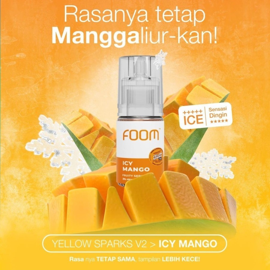 LIQUID FOOM ICY MANGO SALT NIC - FOOM YELLOW SPARKS - 30ML