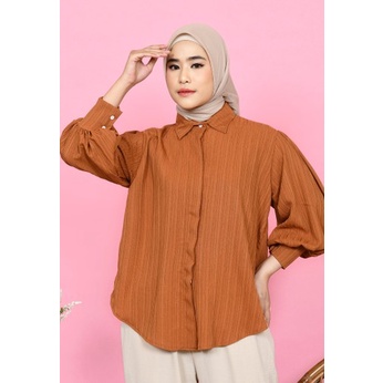 KEMEJA CRUSHY LENGAN BALON // CRUSHY KEMEJA BALON // KEMEJA WANITA
