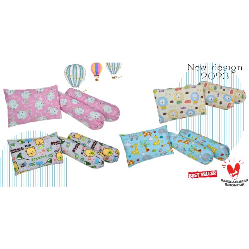 sarung bantal guling bayi twill mix set (SARUNG ONLY)