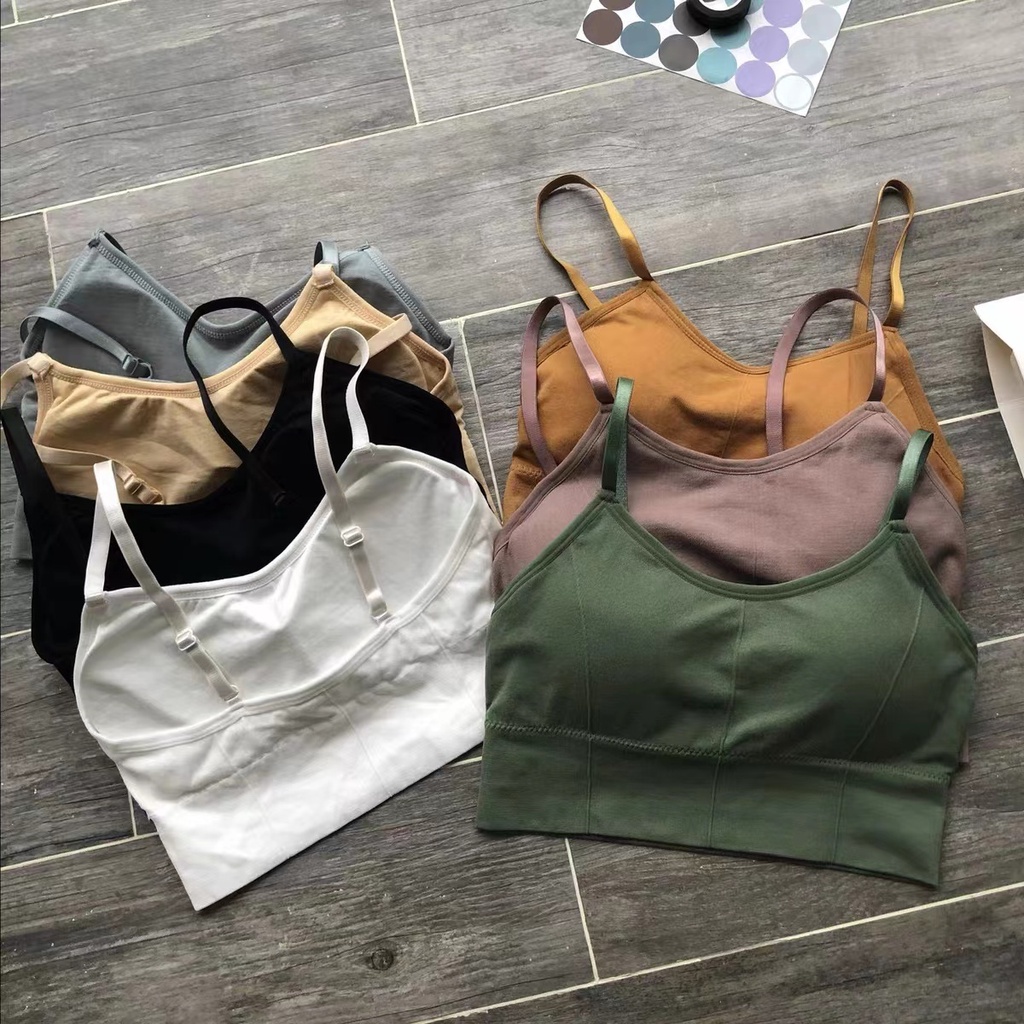 Pakaian Dalam Wanita Bra Polos Yoga Bra Push Up Tanpa Kawat Sport Bra-bra-110 skin.