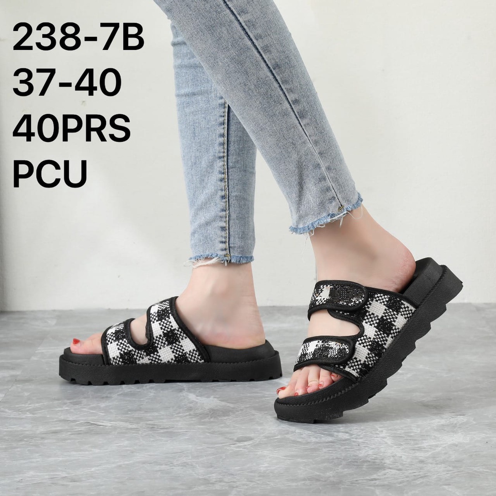 Sandal Wanita Import Slop Strap 2 Premium Tebal Tinggi 3 Cm 238