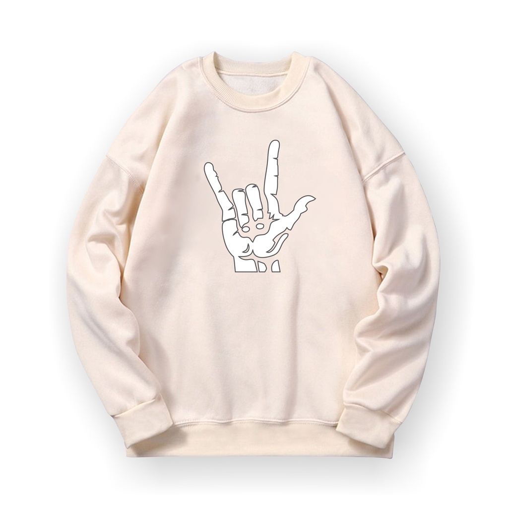 Hand Metal Sweater Crewneck Print DTF II Hand Metal Sweatshirt Basic II Sz M - XL Anak &amp; Dewasa ( Pria &amp; Wanita )