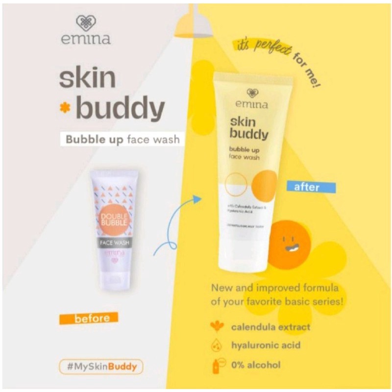 EMINA SKIN BUDDY BUBBLE UP FACE WASH 60 ML - FACIAL FOAM EMINA