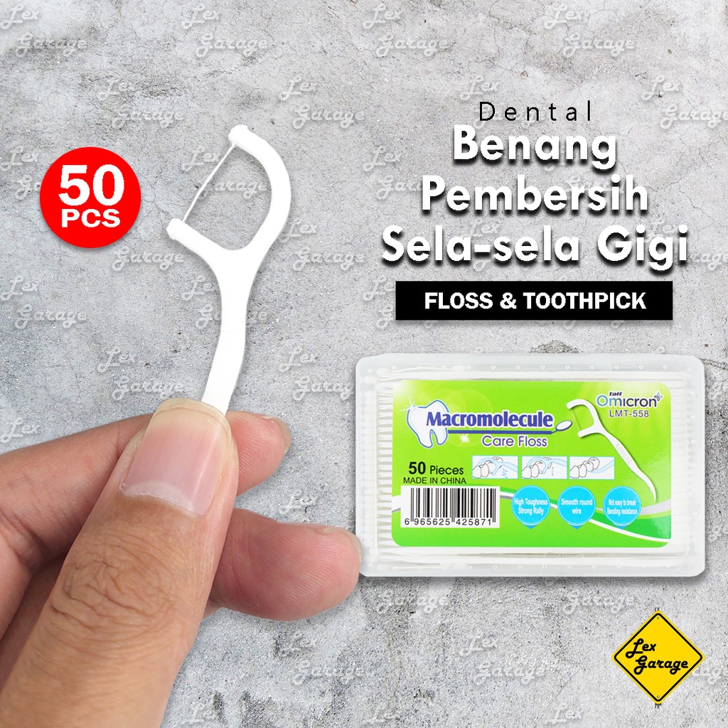 Dental Floss Benang Tusuk Gigi Toothpick 50 Pcs