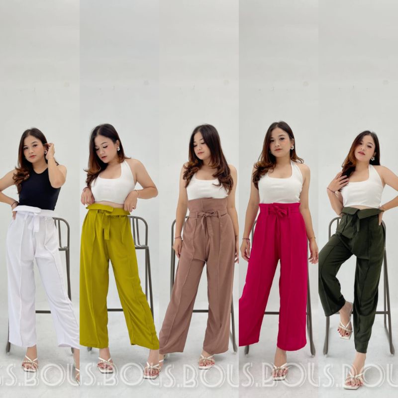 CELANA KULOT HIGHWAIST 4STYLE WANITA KEKINIAN MURAH BAHAN AIRFLOW