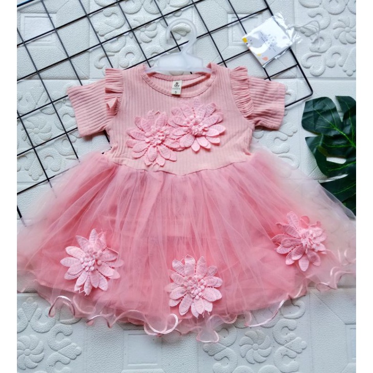 [0-5th] DRESS TUTU ANAK GAUN PESTA DRESS TILE ANAK LUCU MOTIF BUNGA DRESS TUTU ANAK IMPORT PREMIUM