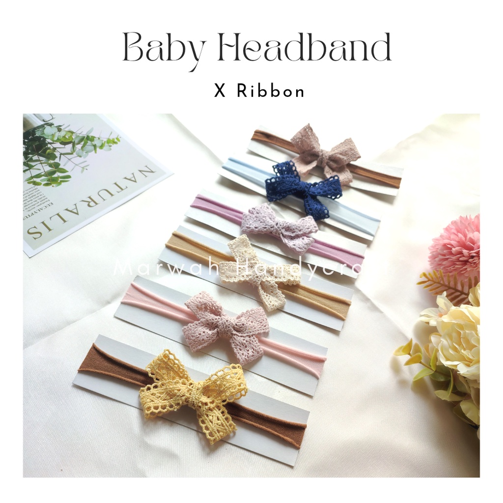 Bandana Nilon Bayi Pita Vintage Baby Headband Ribbon Bandana Nylon USA Lembut Lentur