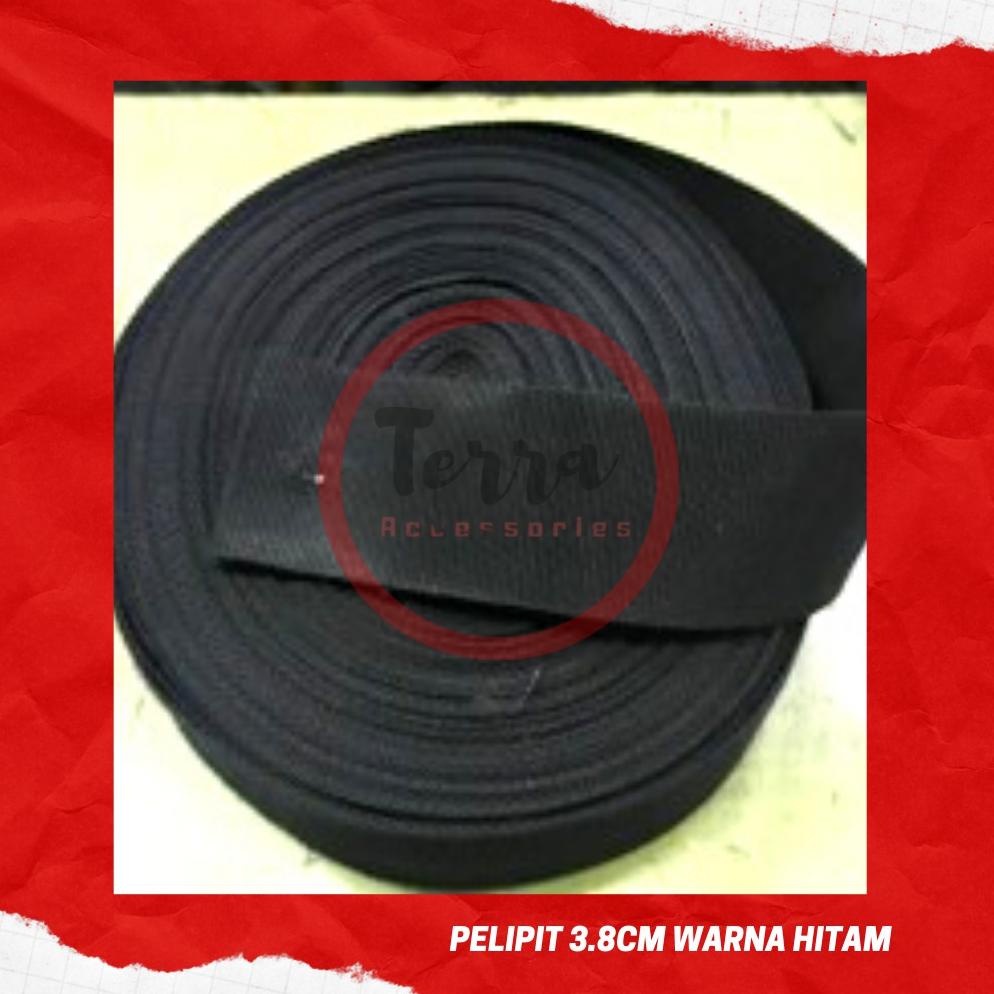 Bahan Bisban Pelipit 3.8cm Warna Hitam • SML.27Ja23q