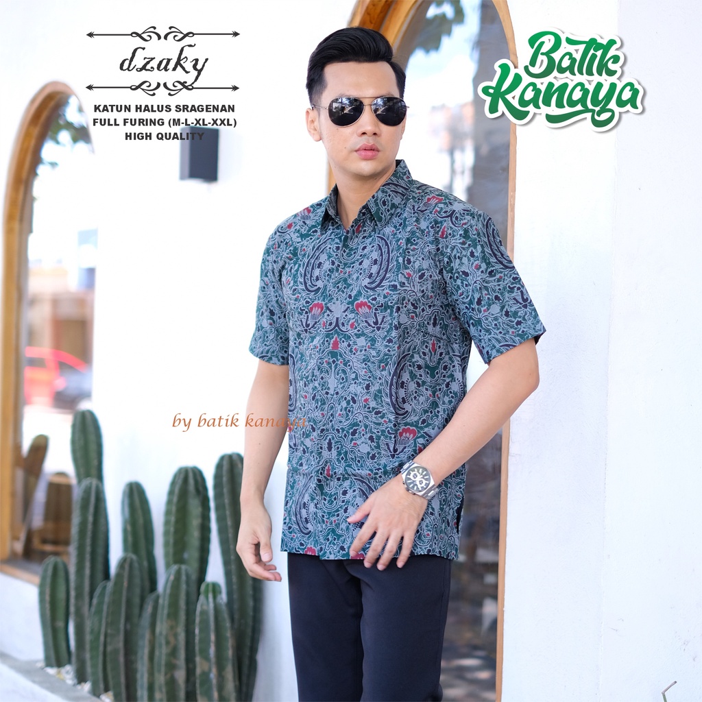 Kanaya Baju Batik Pria Lengan Pendek Full Furing DZAKY