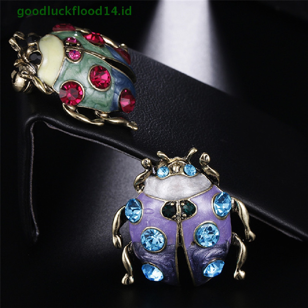 [GOOGFOUR] Ladybug Kristal Bros Pin Berlian Imitasi Bros Baju Pernikahan Decor Jewelry [TOP]