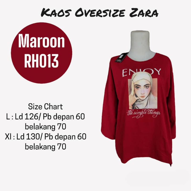 Kaos oversize Zara wanita