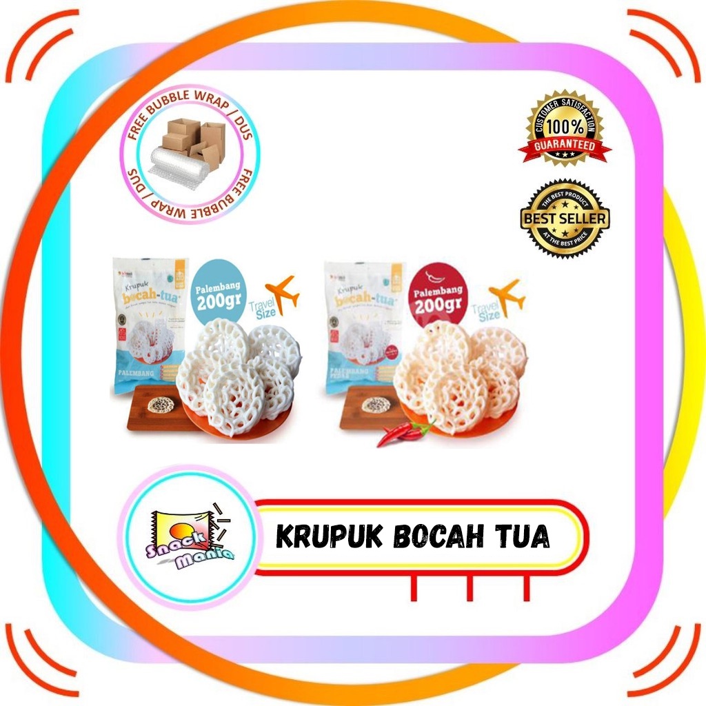 

Krupuk Bawang Bocah Tua Palembang Hot Spicy Pedas - Original 200 gr