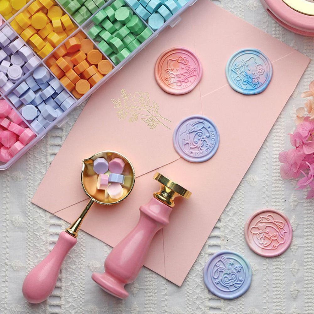 Lanfy Wax Seal Stamp Kartun Kartu Undangan Pernikahan Pertunangan Indah Cinnamoroll Fire Paint Seal Stamp