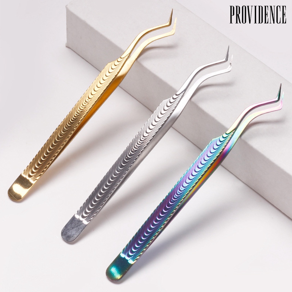 Providence Klip Nail Art Elastisitas Baik Anti-Statis Non-slip Gigitan Ketat Stainless Steel Ikan Garis Presisi Tinggi Penjepit Bulu Mata Makeup Pasokan