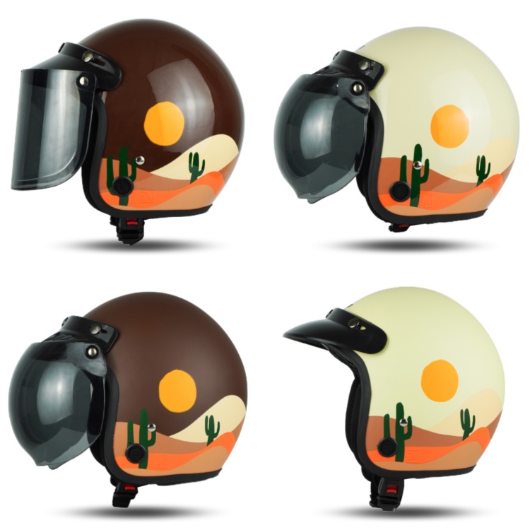 Helm Retro Bogo Dewasa Pria Wanita Motif Desert SNI kekinian Terbaru