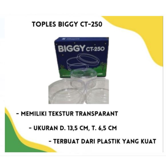 Toples Biggy CT-250 Bulat 500gr isi 1lusin - 500gr Gosend Grab Only