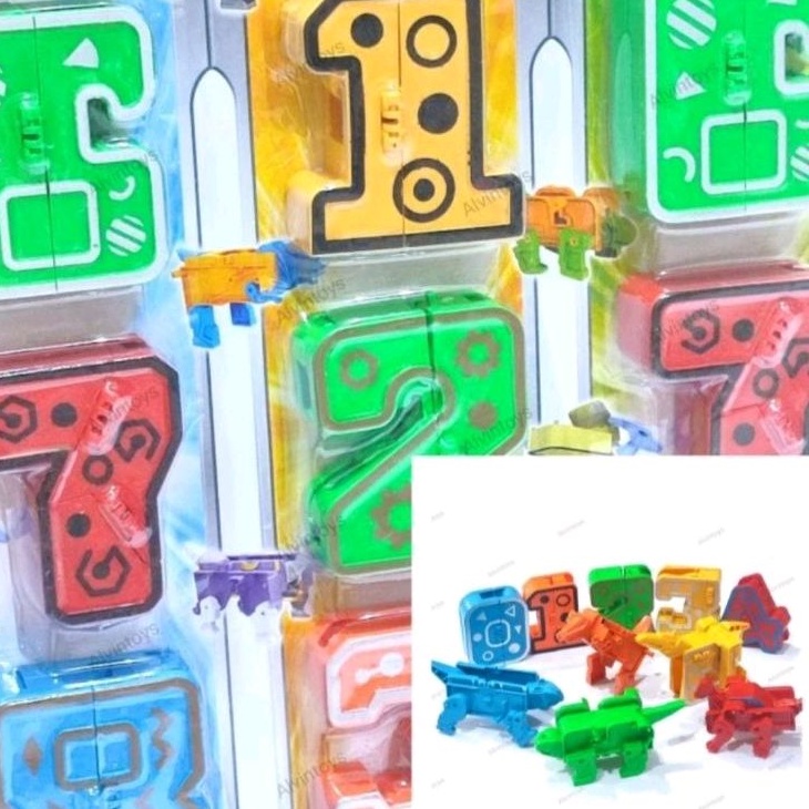 Mainan angka 0-9 bisa jadi Robot - dapat 10 pcs